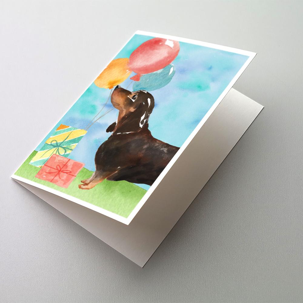 Buy this Happy Birthday Black and Tan Dachshund Greeting Cards and Envelopes Pack of 8