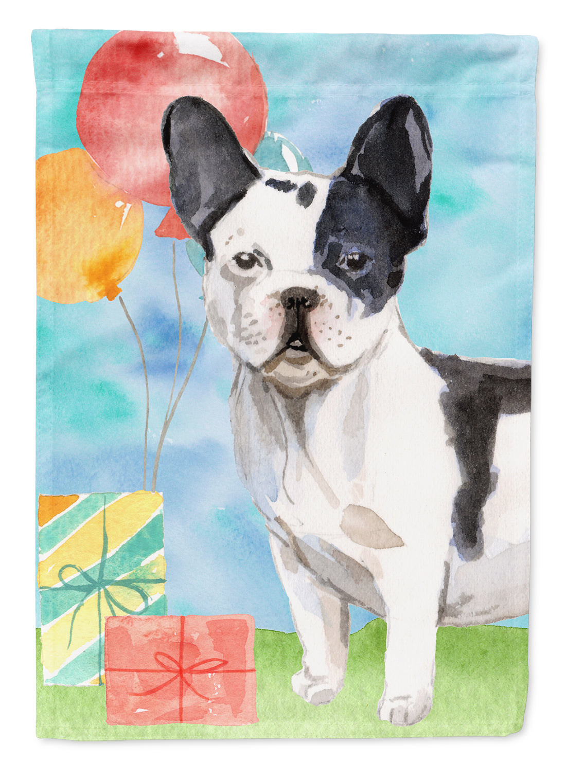 Happy Birthday French Bulldog Flag Canvas House Size CK3241CHF  the-store.com.