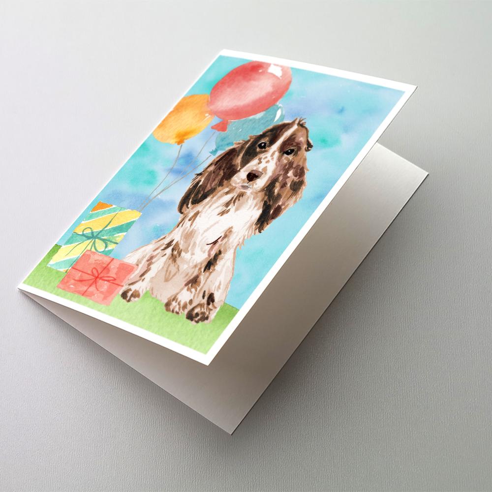 Buy this Happy Birthday Chocolate Parti Cocker Spaniel Greeting Cards and Envelopes Pack of 8