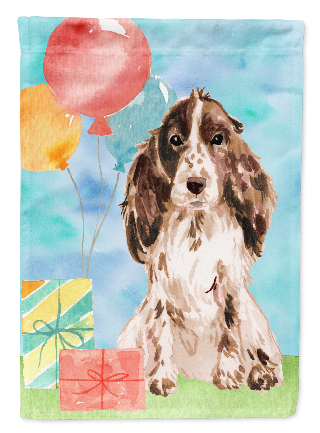 Happy Birthday Chocolate Parti Cocker Spaniel Flag Garden Size CK3246GF  the-store.com.