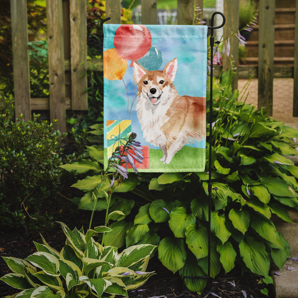 Happy Birthday Corgi Flag Garden Size CK3248GF  the-store.com.