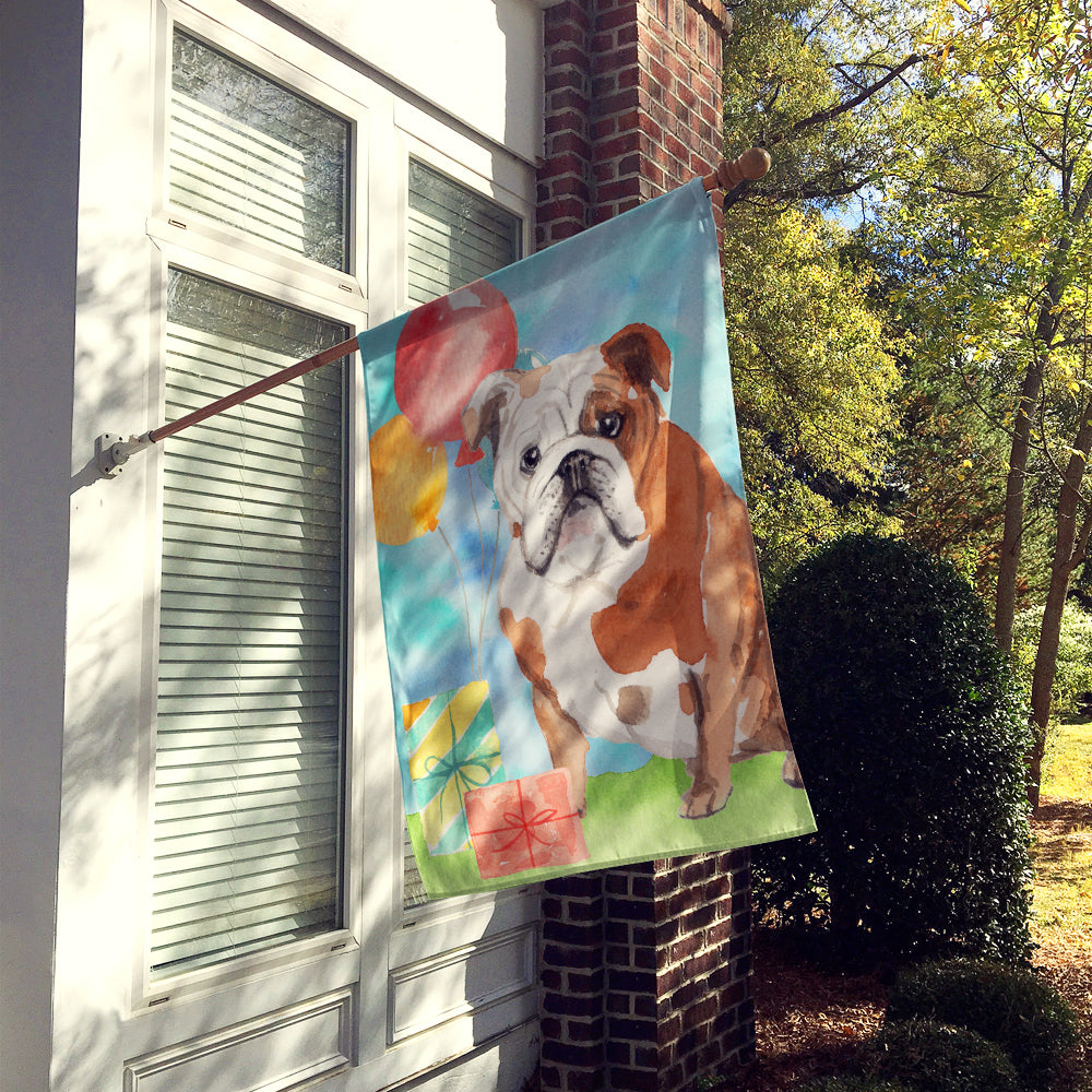 Happy Birthday English Bulldog Flag Canvas House Size CK3250CHF  the-store.com.