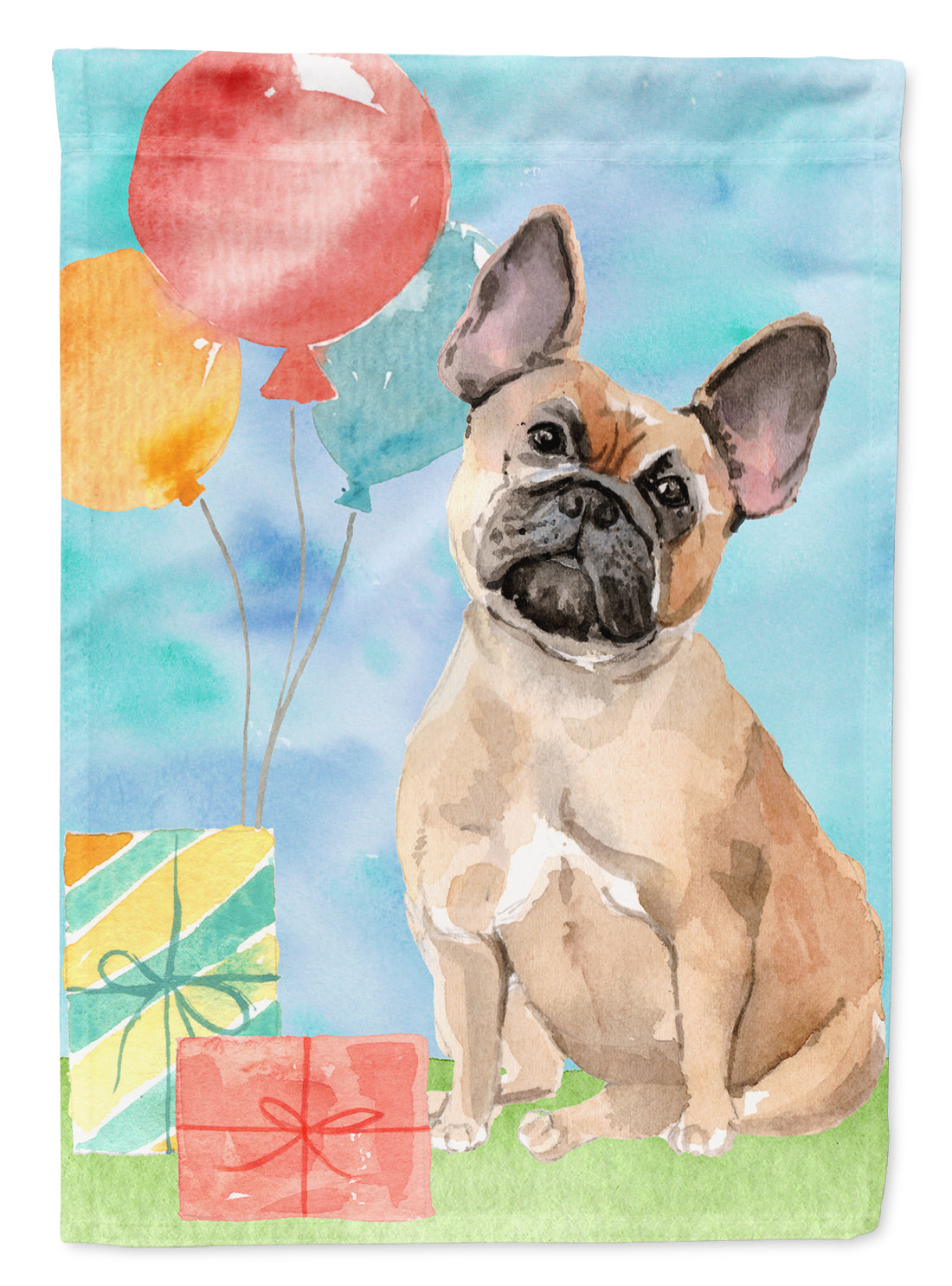 Happy Birthday Fawn French Bulldog Flag Canvas House Size CK3251CHF  the-store.com.