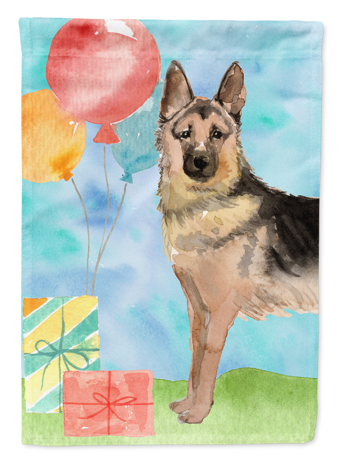 Happy Birthday German Shepherd Flag Canvas House Size CK3252CHF  the-store.com.