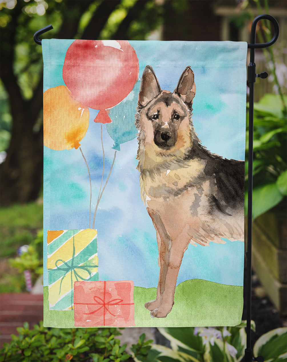 Happy Birthday German Shepherd Flag Garden Size CK3252GF  the-store.com.