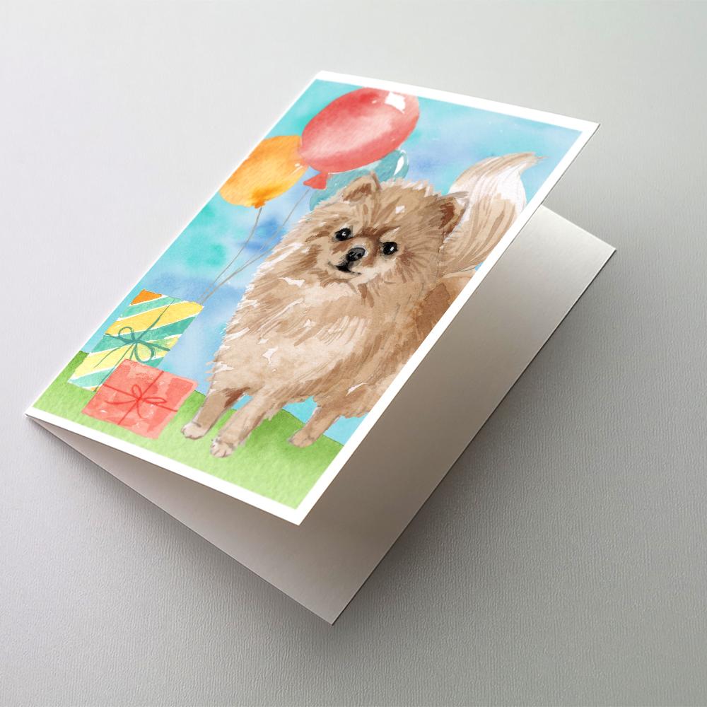 Buy this Happy Birthday Pomeranian Greeting Cards and Envelopes Pack of 8