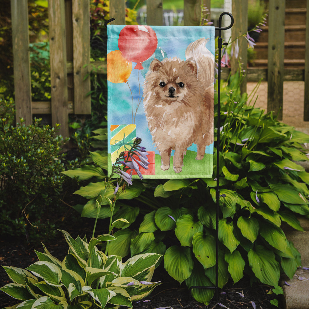 Happy Birthday Pomeranian Flag Garden Size CK3259GF  the-store.com.