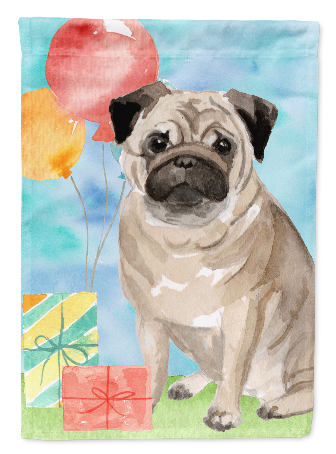 Happy Birthday Pug Flag Garden Size CK3260GF  the-store.com.