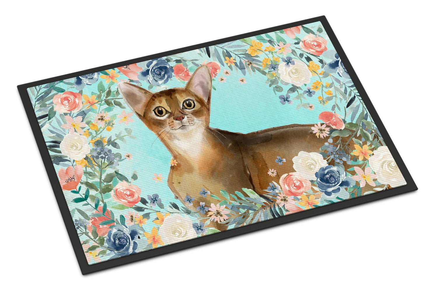 Abyssinian Spring Flowers Indoor or Outdoor Mat 24x36 CK3386JMAT by Caroline's Treasures