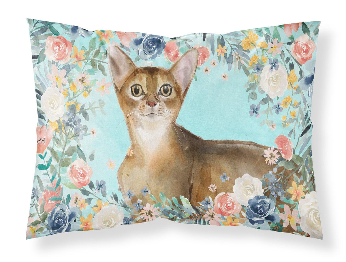 Abyssinian Spring Flowers Fabric Standard Pillowcase CK3386PILLOWCASE by Caroline&#39;s Treasures