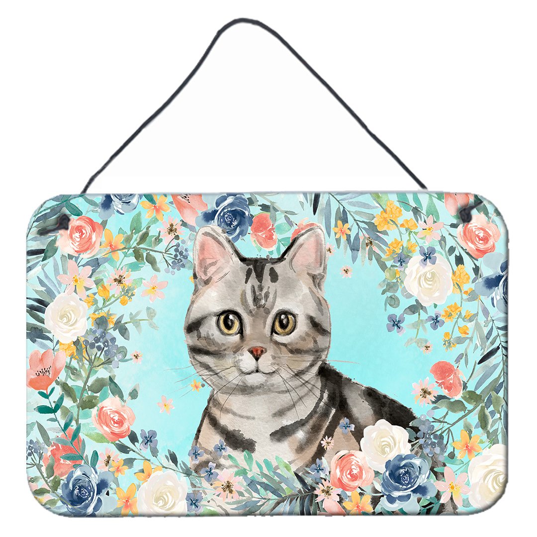 American Shorthair Spring Flowers Wall or Door Hanging Prints CK3388DS812 by Caroline's Treasures