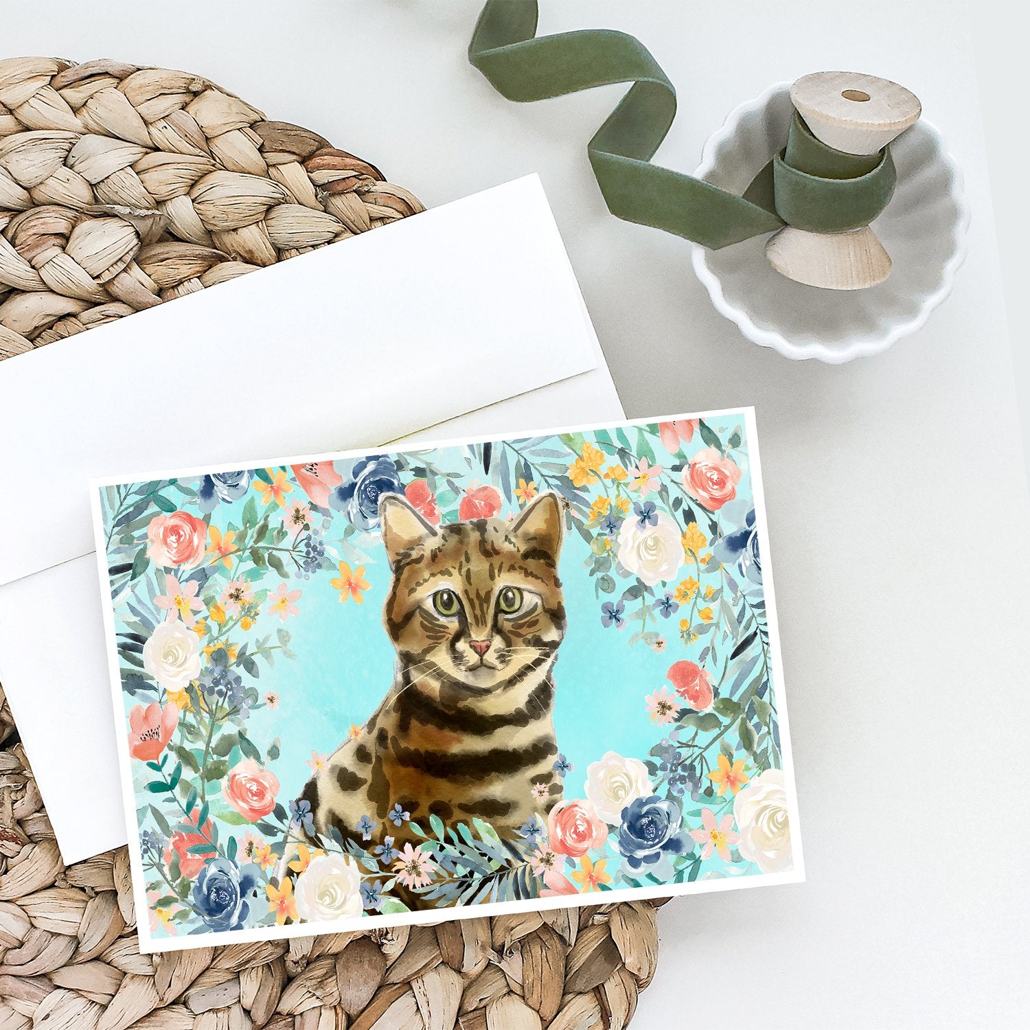 Buy this Bengal Spring Flowers Greeting Cards and Envelopes Pack of 8