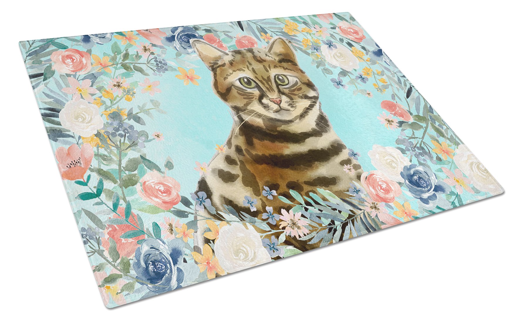 Bengal Spring Flowers Glass Cutting Board Large CK3389LCB by Caroline's Treasures