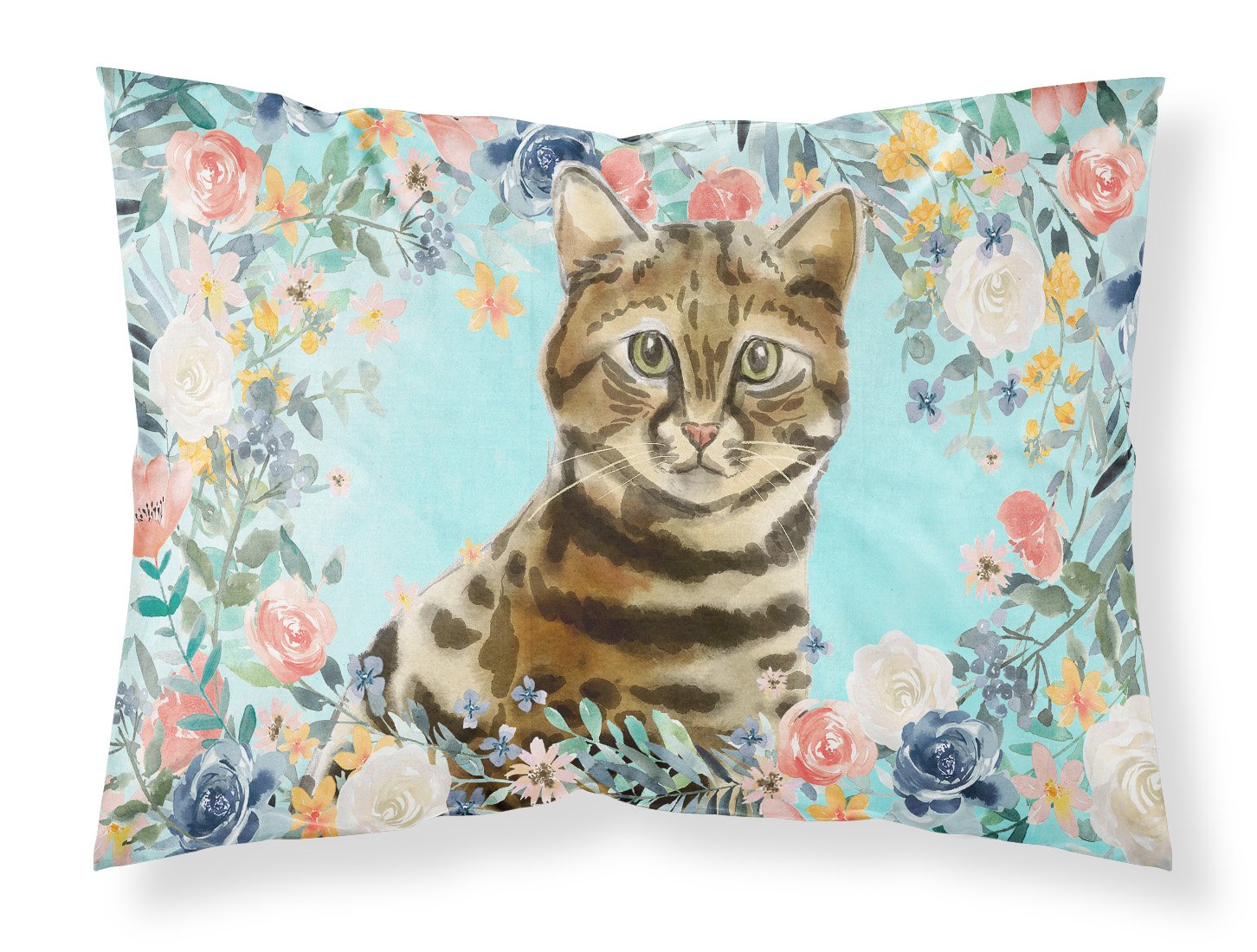 Bengal Spring Flowers Fabric Standard Pillowcase CK3389PILLOWCASE by Caroline's Treasures