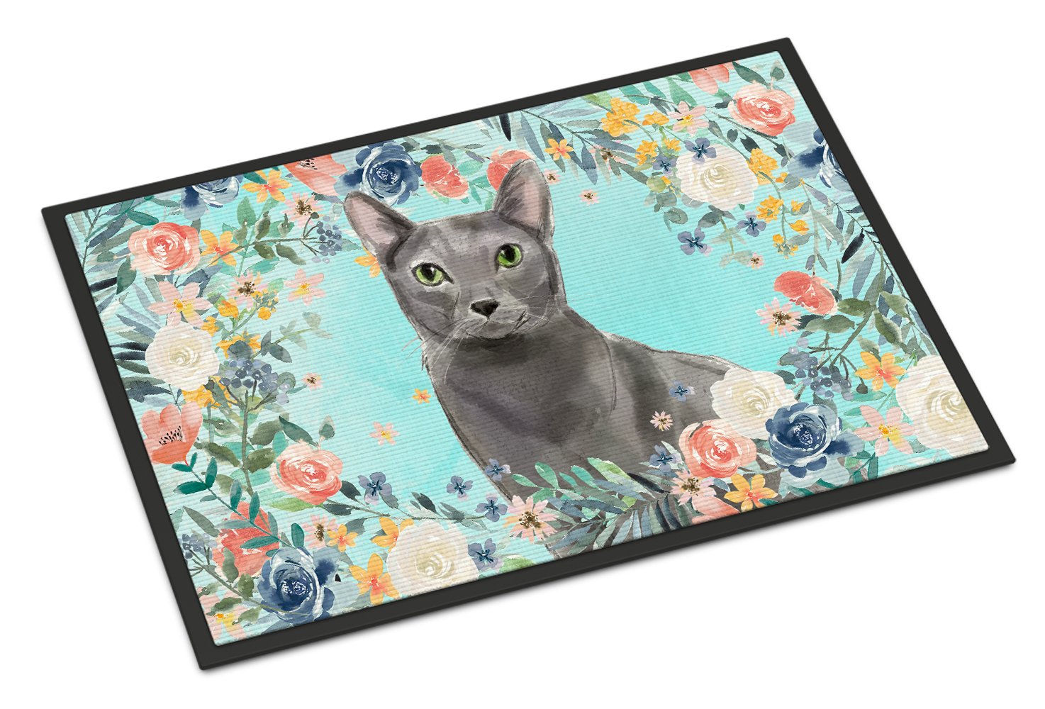 Blue Russian Spring Flowers Indoor or Outdoor Mat 24x36 CK3390JMAT by Caroline's Treasures