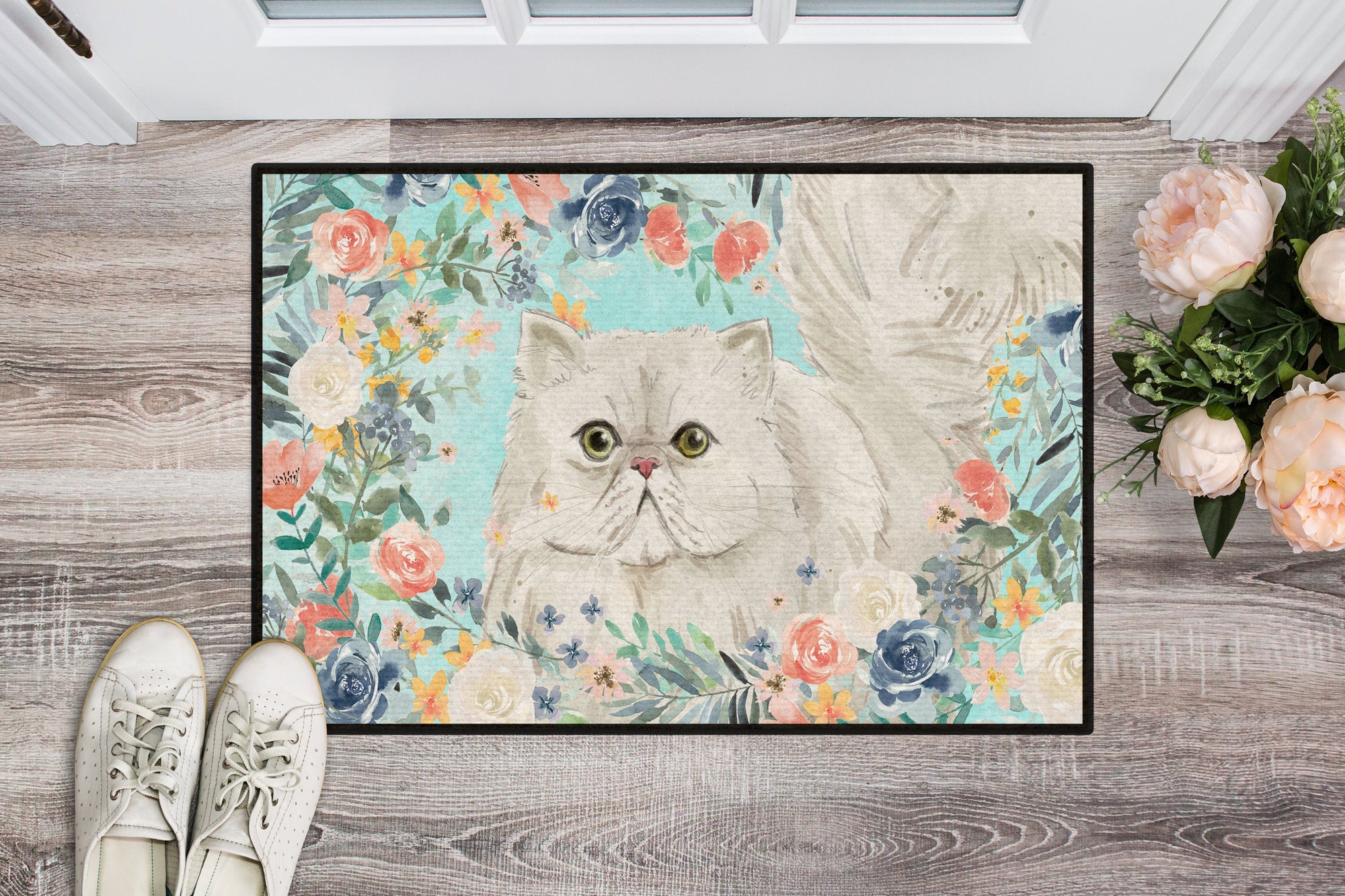 Persian Spring Flowers Indoor or Outdoor Mat 24x36 CK3394JMAT by Caroline's Treasures