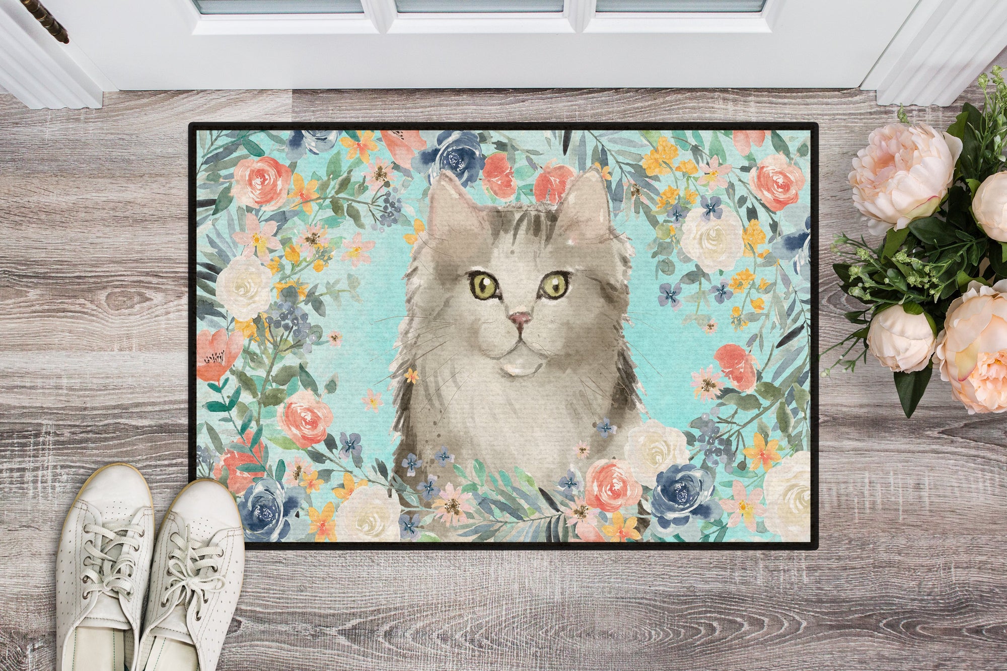 Ragamuffin Spring Flowers Indoor or Outdoor Mat 24x36 CK3395JMAT by Caroline's Treasures