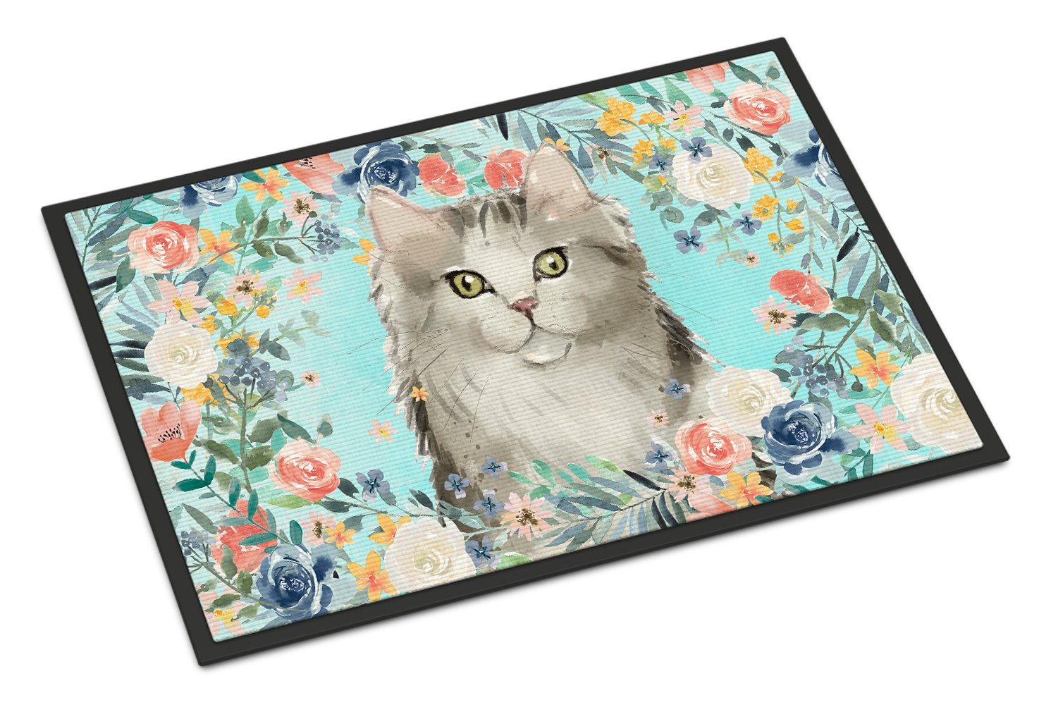 Ragamuffin Spring Flowers Indoor or Outdoor Mat 24x36 CK3395JMAT by Caroline's Treasures