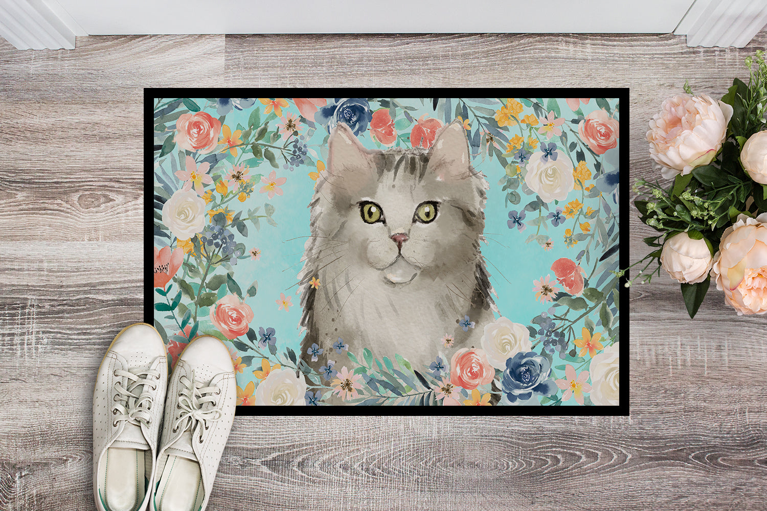 Ragamuffin Spring Flowers Indoor or Outdoor Mat 18x27 CK3395MAT - the-store.com