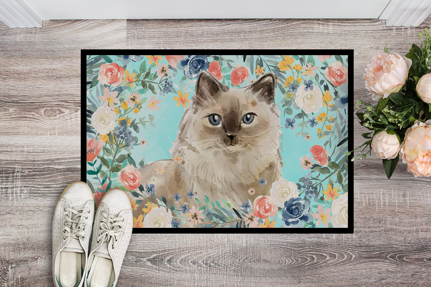 Ragdoll Spring Flowers Indoor or Outdoor Mat 18x27 CK3396MAT - the-store.com