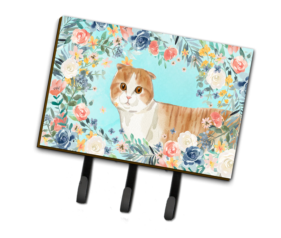 Scottish Fold Spring Flowers Leash or Key Holder CK3397TH68  the-store.com.