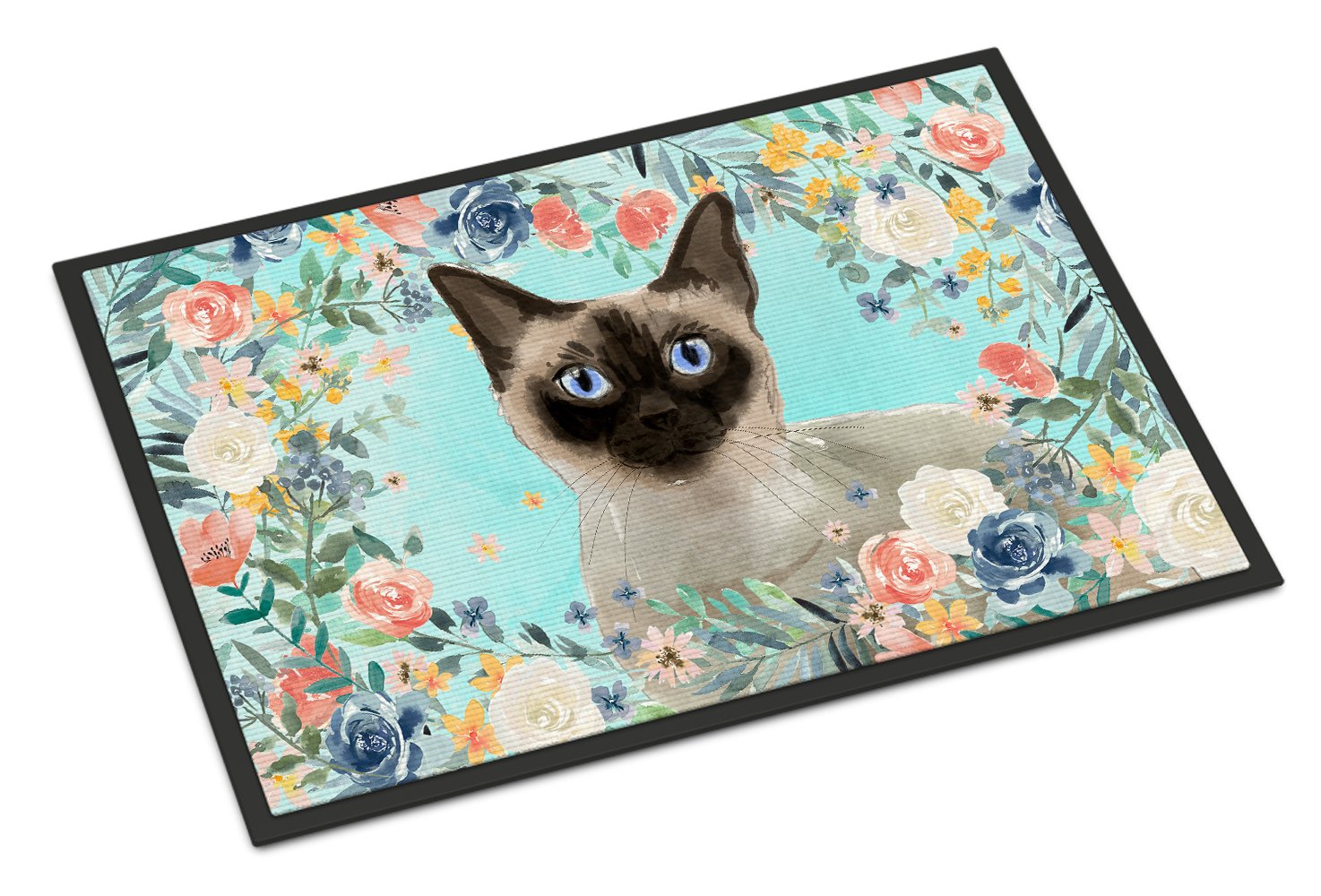 Siamese Spring Flowers Indoor or Outdoor Mat 24x36 CK3398JMAT by Caroline's Treasures