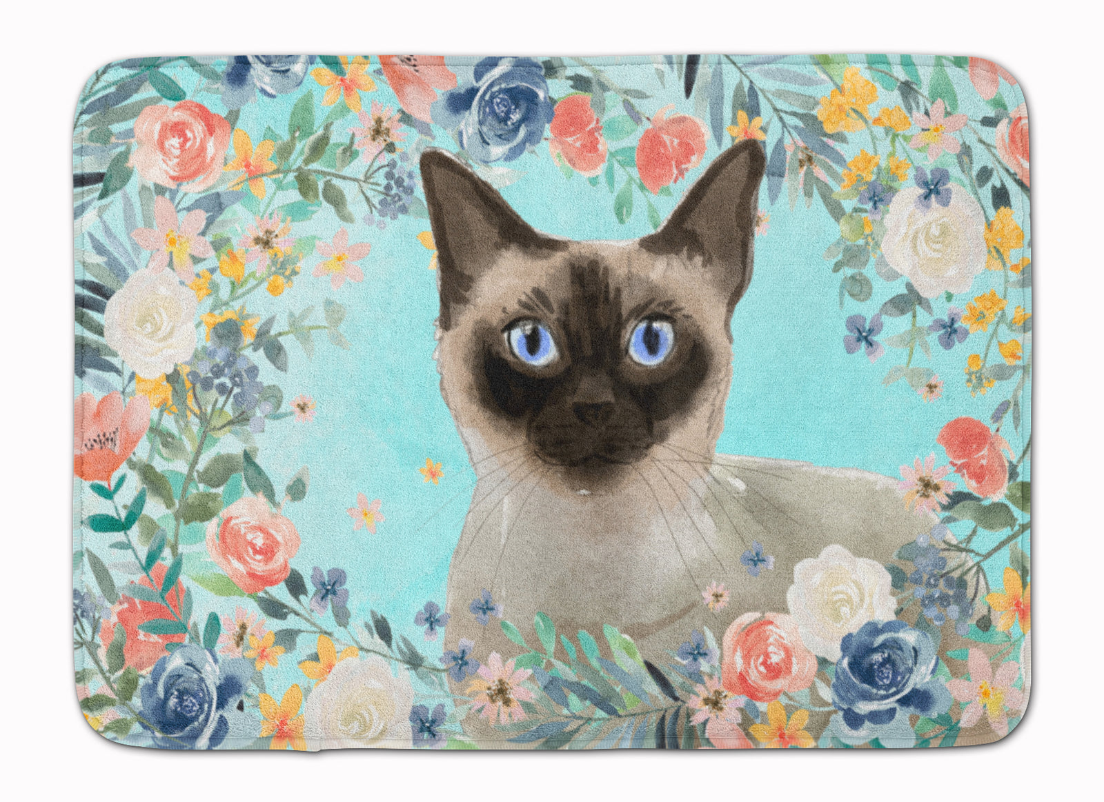 Siamese Spring Flowers Machine Washable Memory Foam Mat CK3398RUG - the-store.com