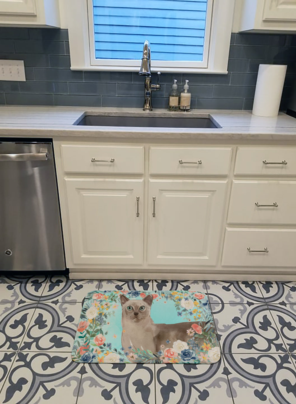 Tonkinese Spring Flowers Machine Washable Memory Foam Mat CK3400RUG - the-store.com