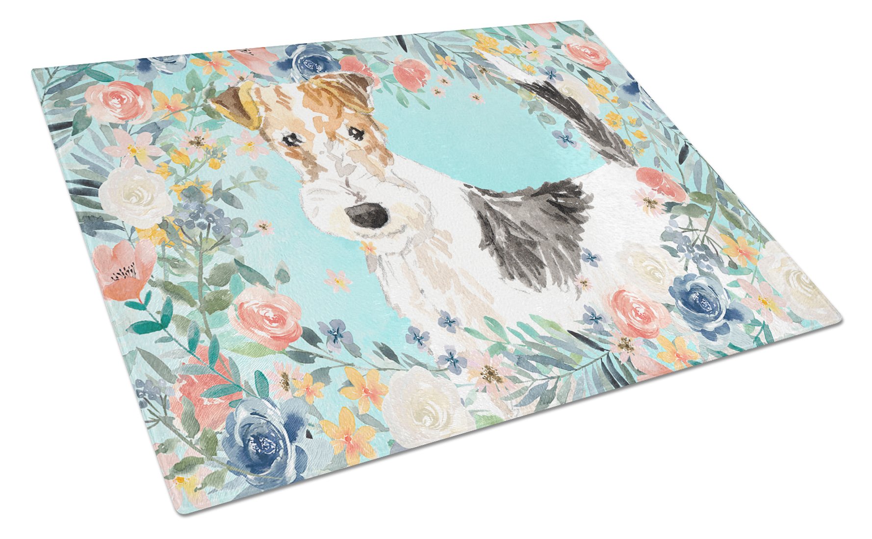 Fox Terrier Glass Cutting Board Large CK3402LCB by Caroline's Treasures