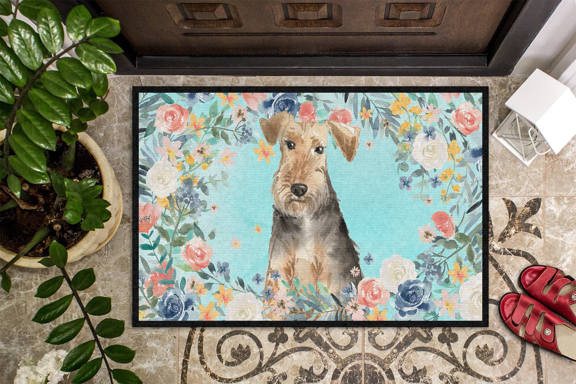 Airedale Terrier Indoor or Outdoor Mat 24x36 CK3405JMAT by Caroline's Treasures