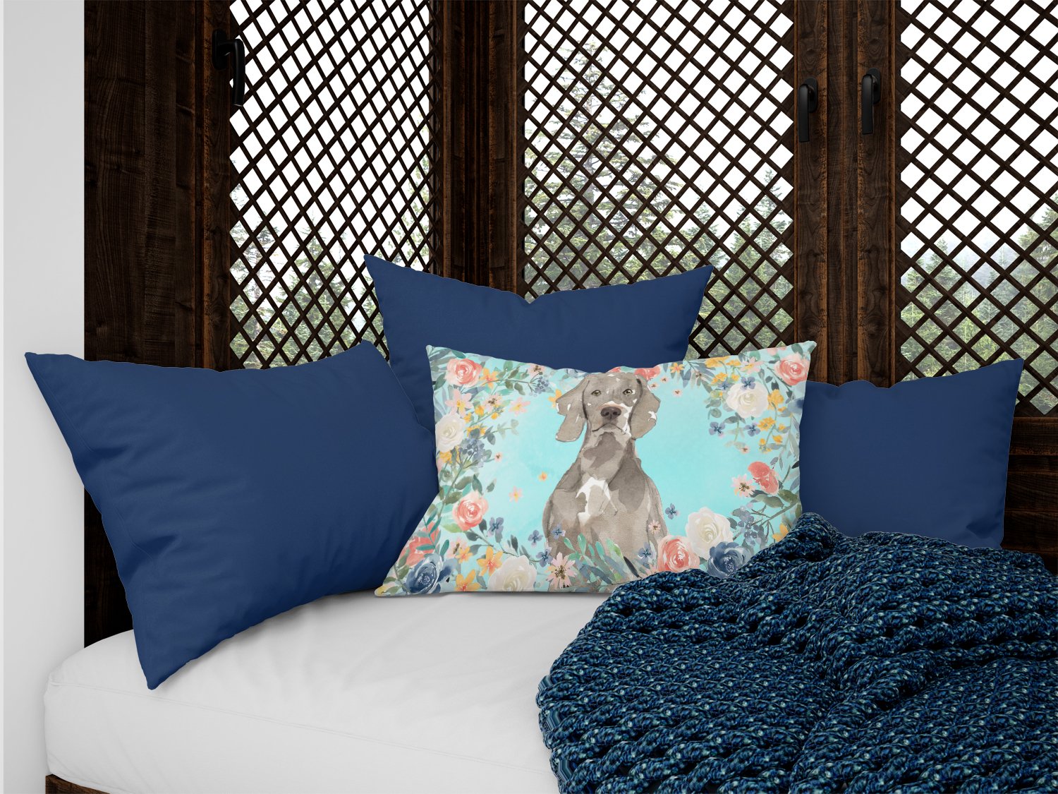 Weimaraner Canvas Fabric Decorative Pillow CK3406PW1216 by Caroline's Treasures