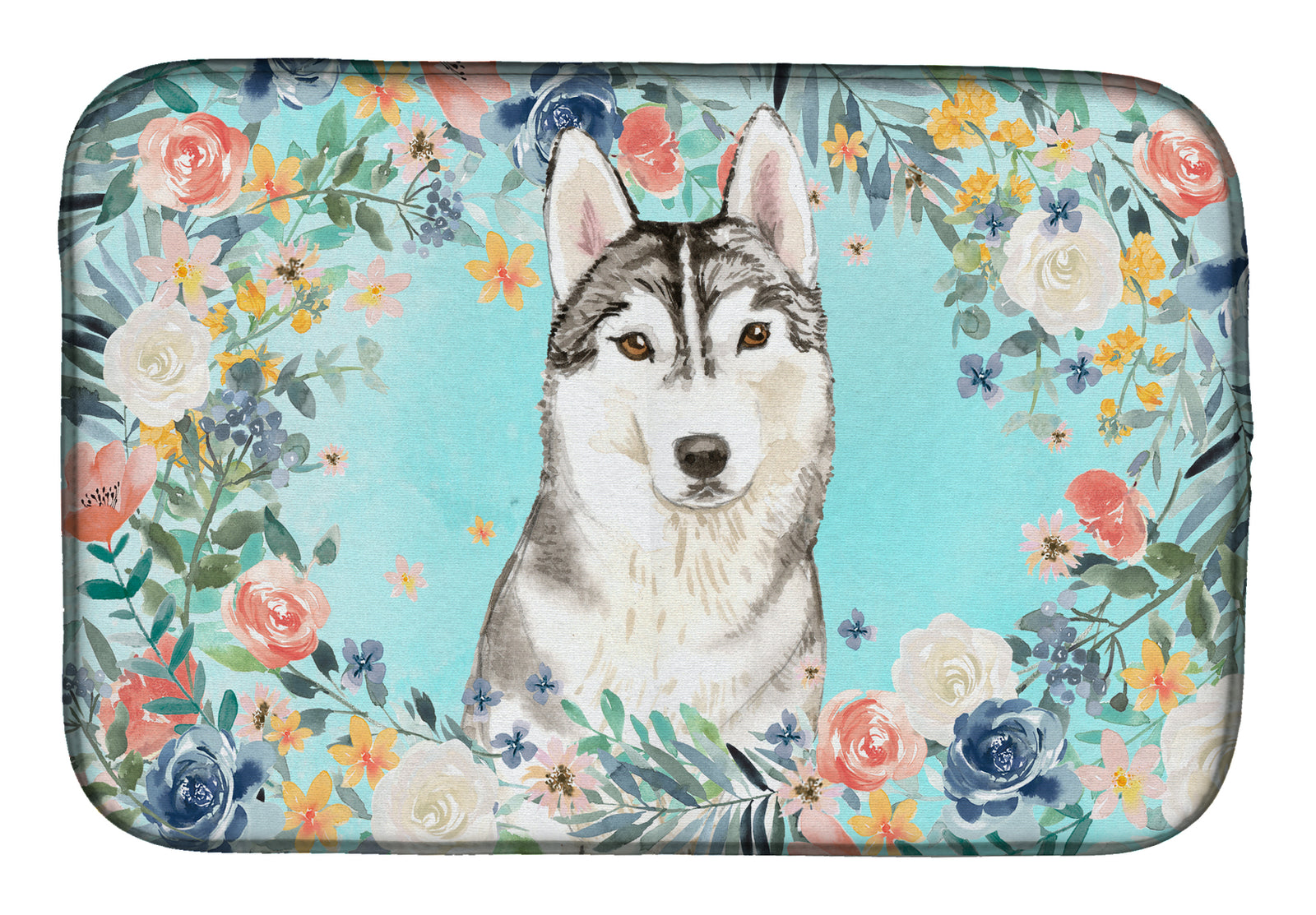 Siberian Husky Dish Drying Mat CK3408DDM  the-store.com.