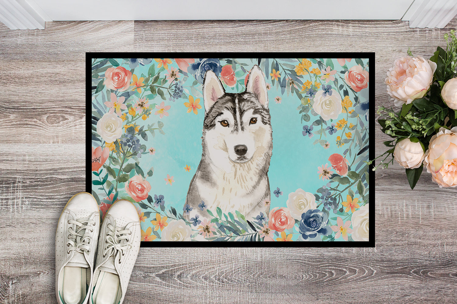 Siberian Husky Indoor or Outdoor Mat 18x27 CK3408MAT - the-store.com