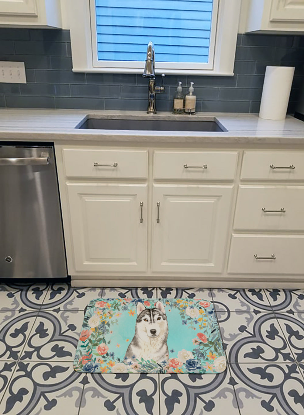 Siberian Husky Machine Washable Memory Foam Mat CK3408RUG - the-store.com