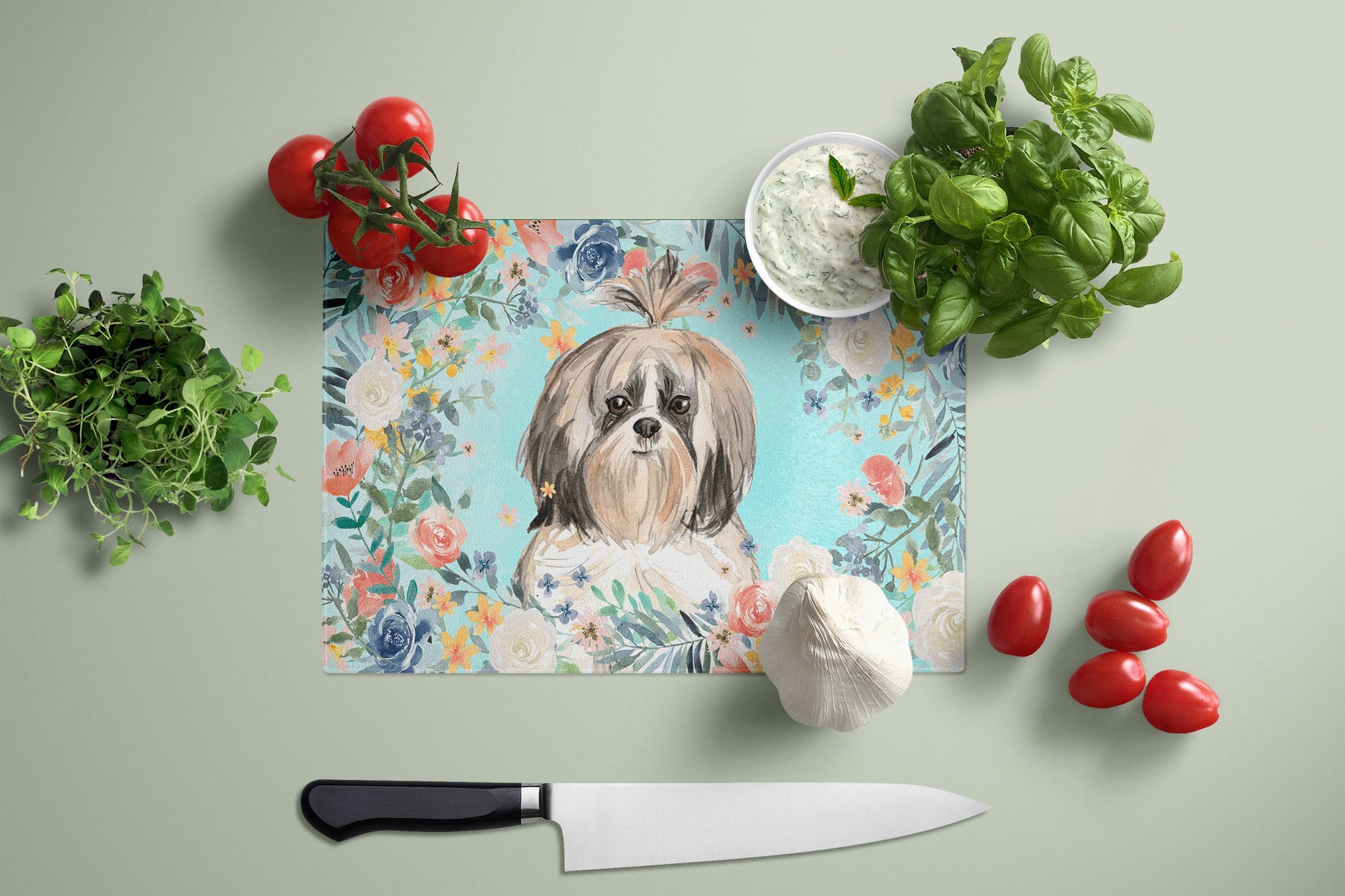 Shih Tzu Glass Cutting Board Large CK3410LCB by Caroline's Treasures