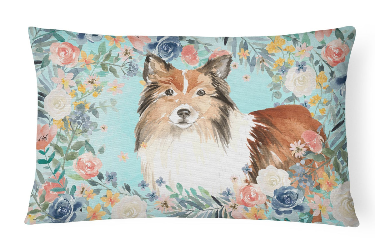 Sheltie Canvas Fabric Decorative Pillow CK3411PW1216 by Caroline&#39;s Treasures