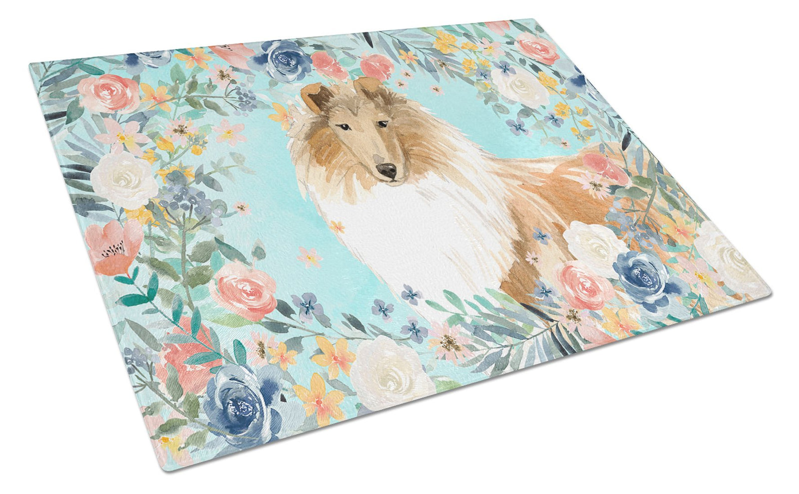 Collie Glass Cutting Board Large CK3414LCB by Caroline's Treasures