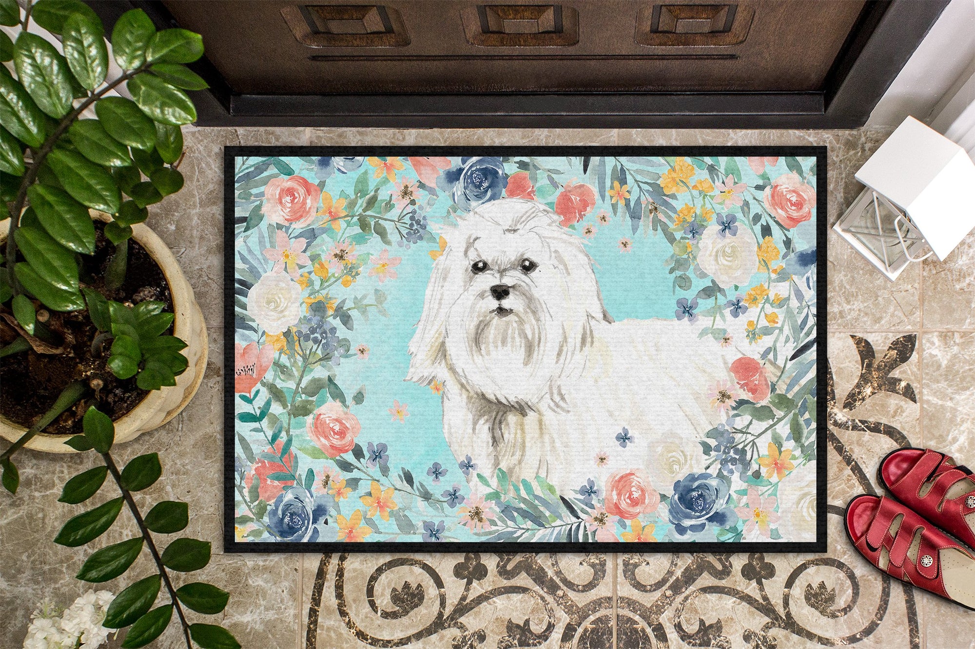 Maltese Indoor or Outdoor Mat 24x36 CK3418JMAT by Caroline's Treasures