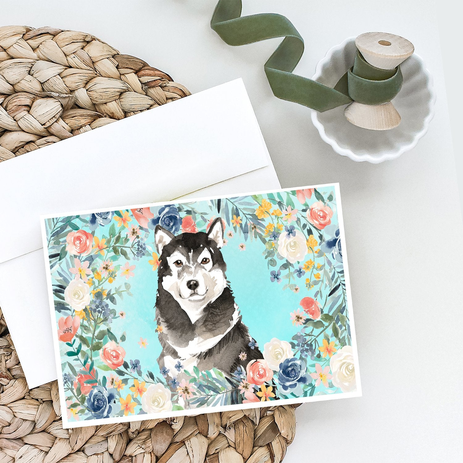 Buy this Alaskan Malamute Greeting Cards and Envelopes Pack of 8