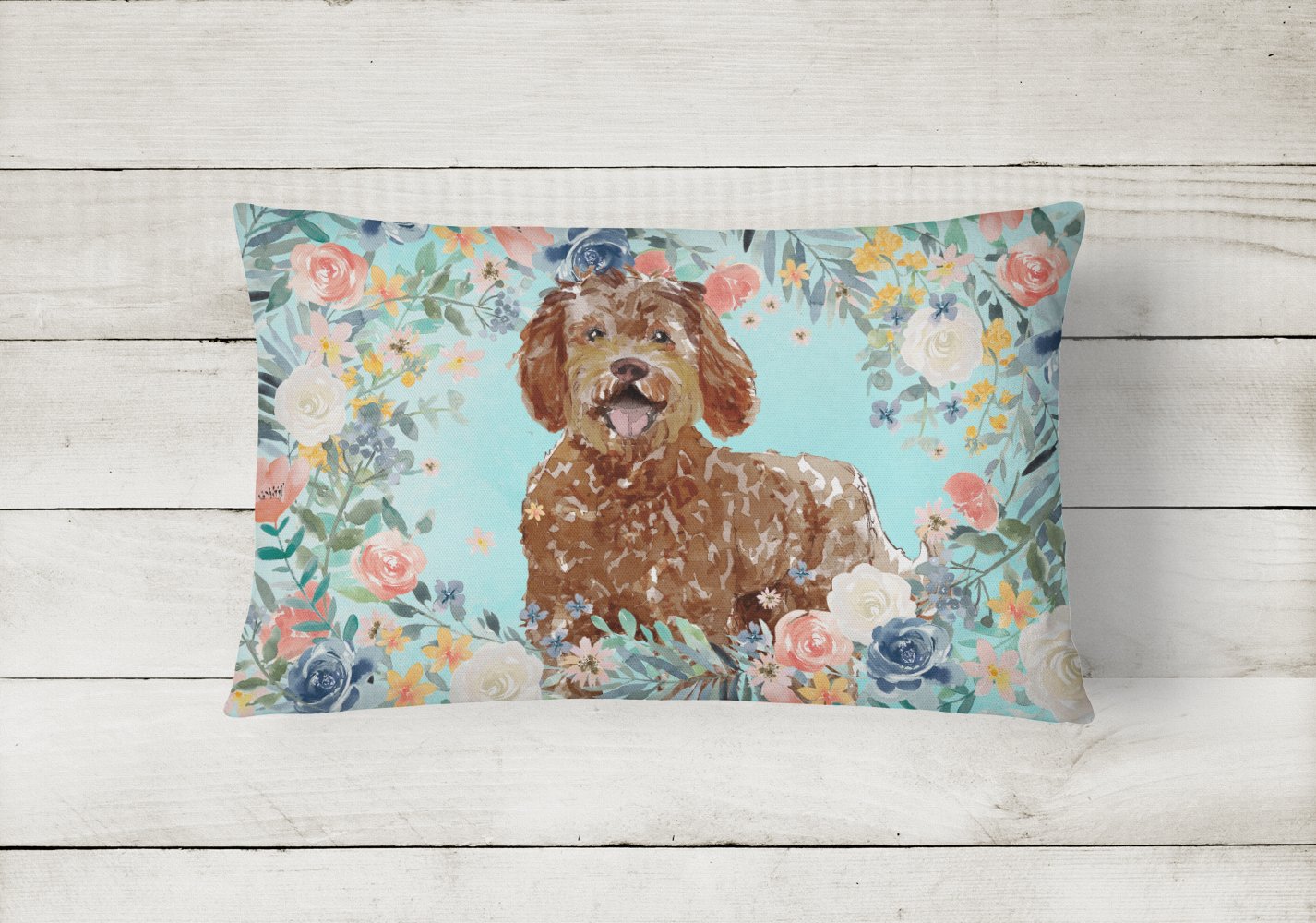 Labradoodle Canvas Fabric Decorative Pillow CK3421PW1216 by Caroline's Treasures