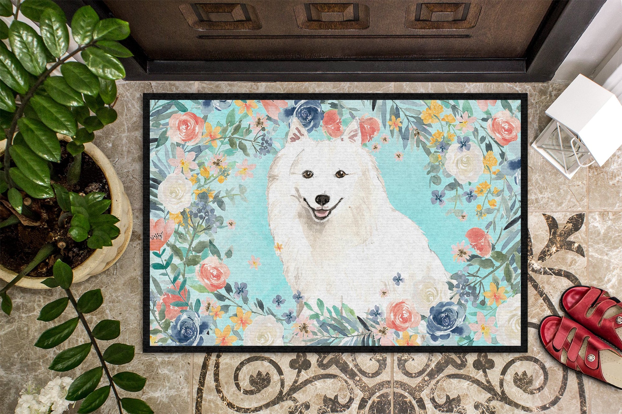 Japanese Spitz Indoor or Outdoor Mat 24x36 CK3422JMAT by Caroline's Treasures