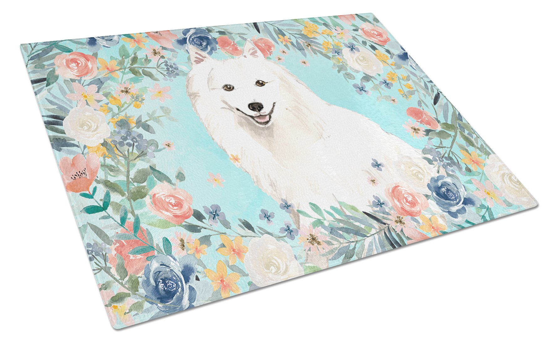 Japanese Spitz Glass Cutting Board Large CK3422LCB by Caroline's Treasures