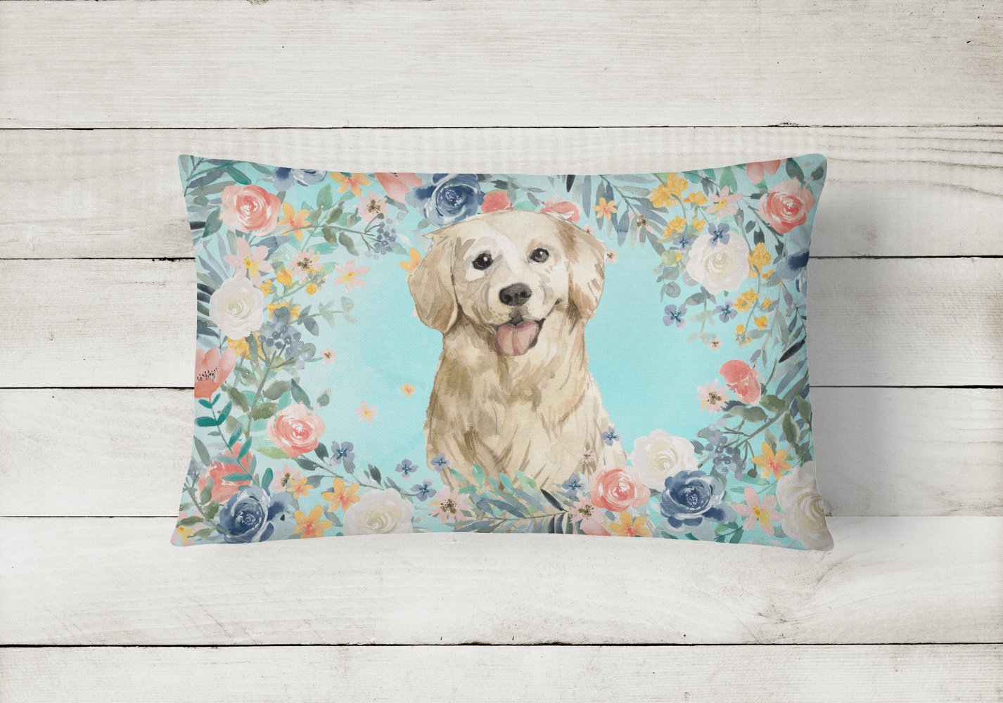 Golden Retriever Canvas Fabric Decorative Pillow CK3425PW1216 by Caroline's Treasures