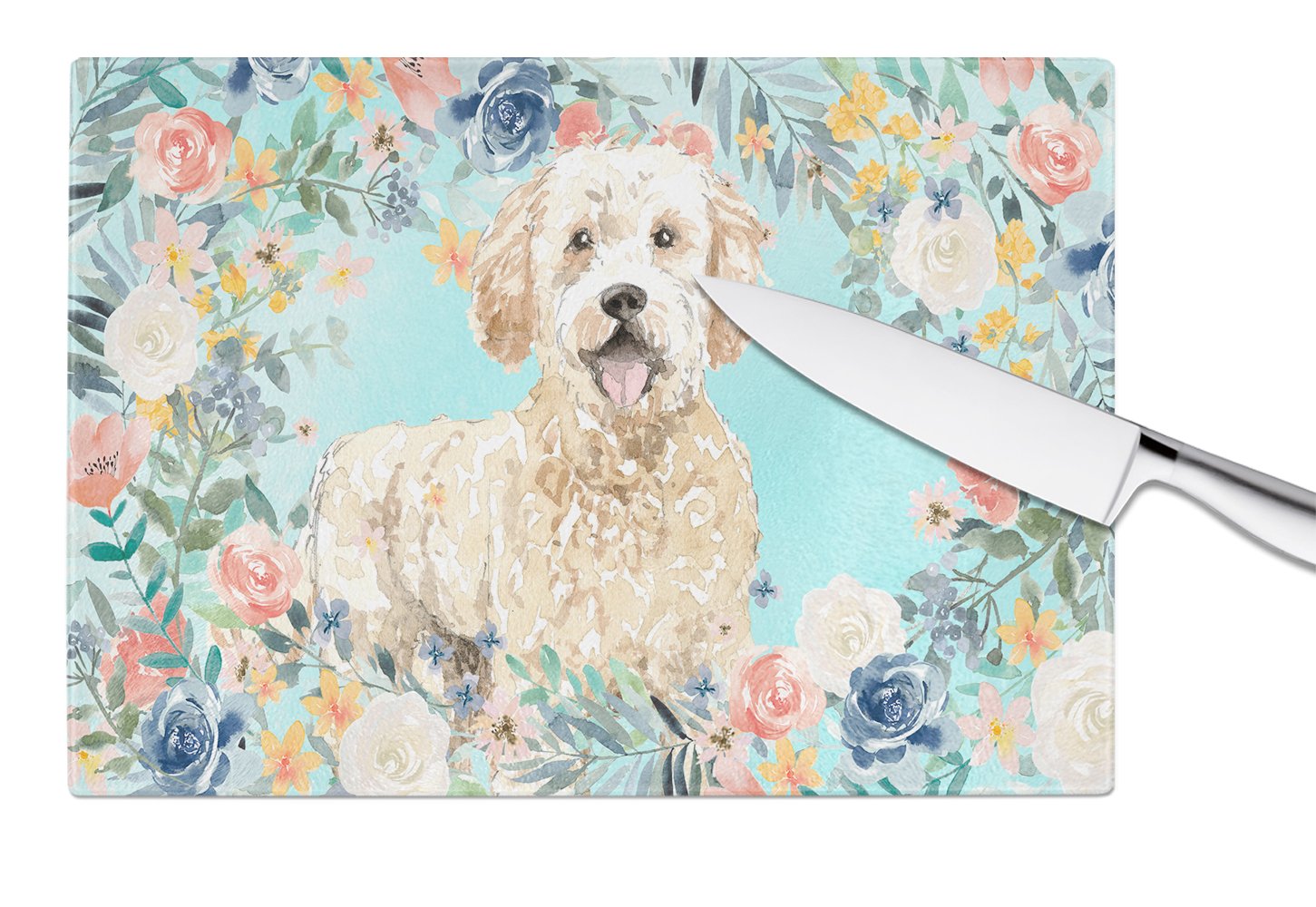 Goldendoodle Glass Cutting Board Large CK3426LCB by Caroline's Treasures