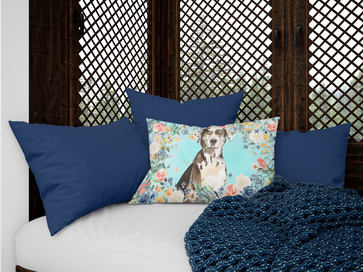 Catahoula Leopard Dog Canvas Fabric Decorative Pillow CK3429PW1216 by Caroline's Treasures