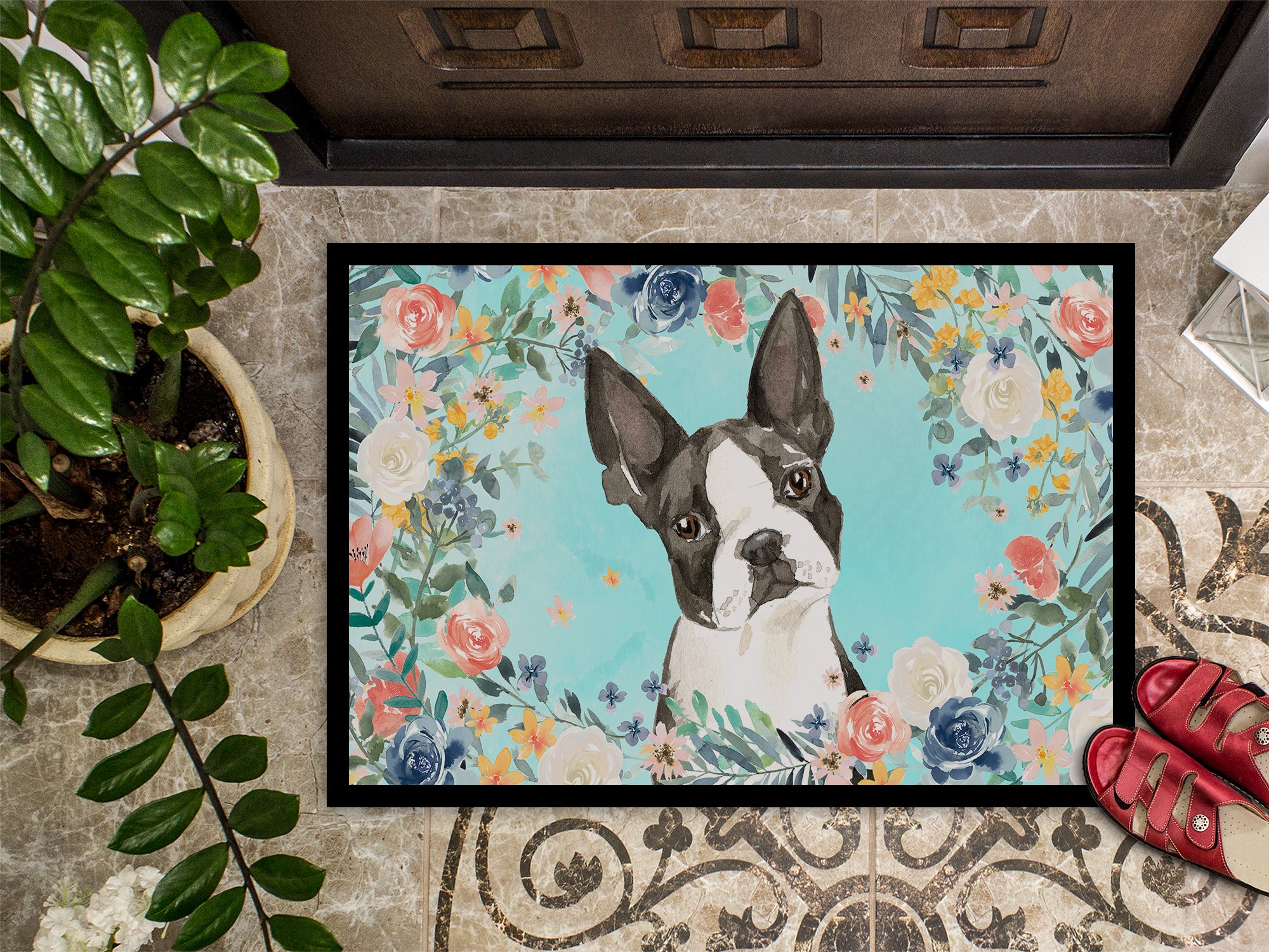 Boston Terrier Indoor or Outdoor Mat 18x27 CK3433MAT - the-store.com