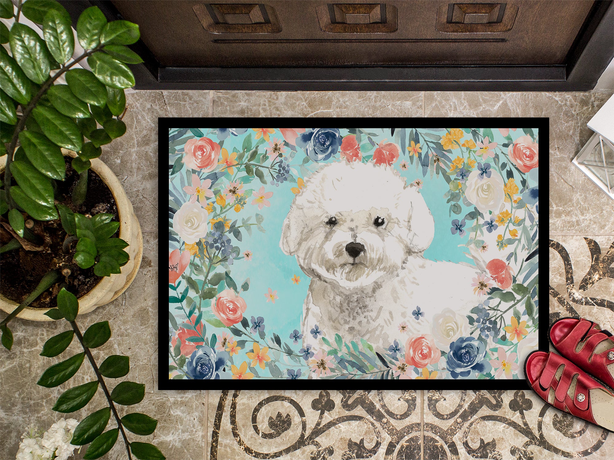 Bichon Frise Indoor or Outdoor Mat 18x27 CK3435MAT - the-store.com