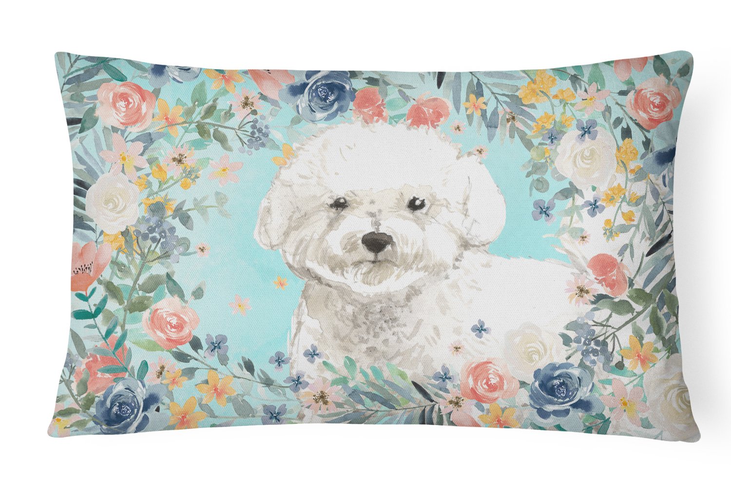 Bichon Frise Canvas Fabric Decorative Pillow CK3435PW1216 by Caroline's Treasures