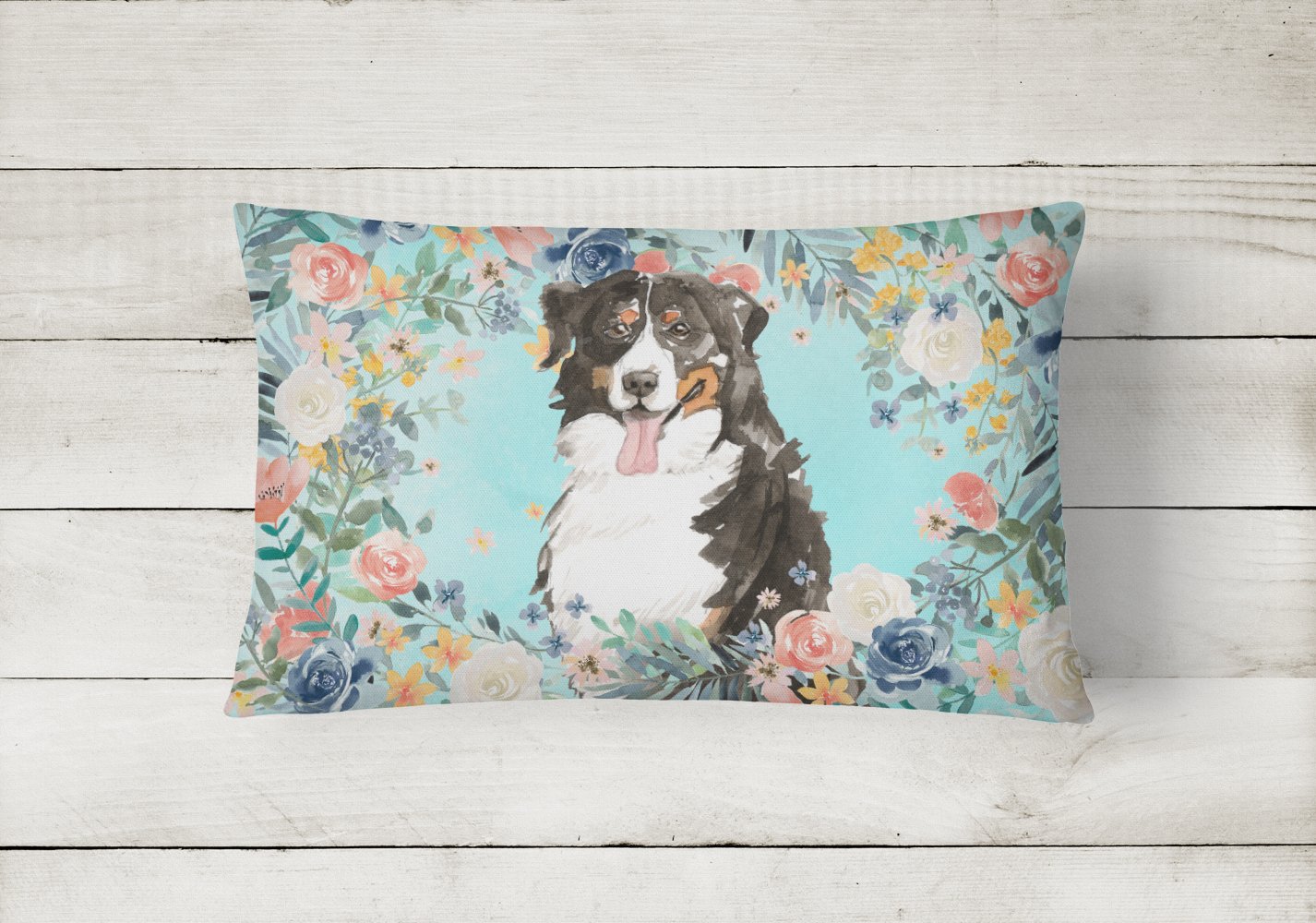 Bernese Mountain Dog Canvas Fabric Decorative Pillow CK3436PW1216 by Caroline's Treasures