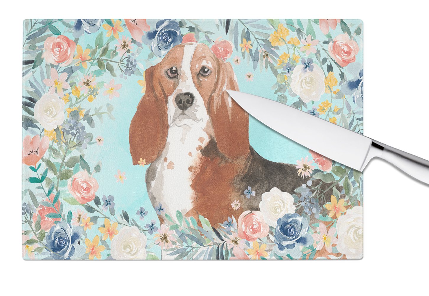 Basset Hound Glass Cutting Board Large CK3437LCB by Caroline's Treasures